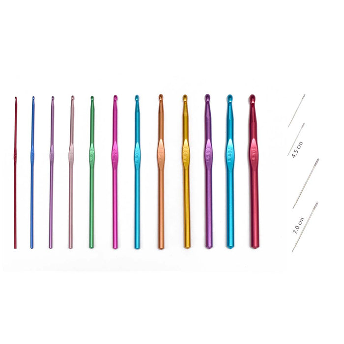 Colorful Slim Crochet UK 14, 12, 11, 9, 8, 7, 6, 5, 4, 3, 2, 0 and Pony 2 Needle 7cm