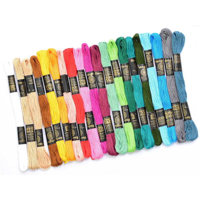 Vardhman Embroidery Floss 20 Skeins Embroidery Rainbow Thread (Multicolor)