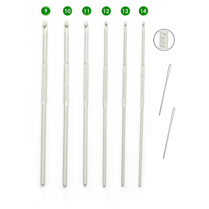 Aluminium Crochet Hook 9,10,11,12,13 & 14 Size