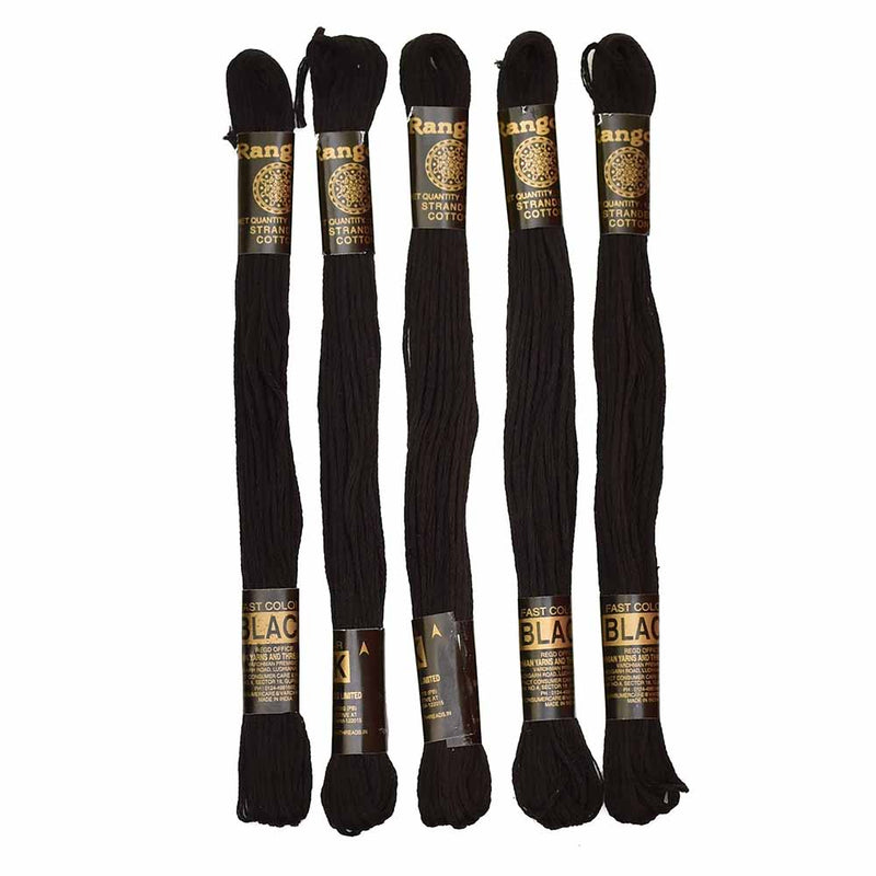 Vardhman Rangoli Embroidery Threads shade no - BLACK