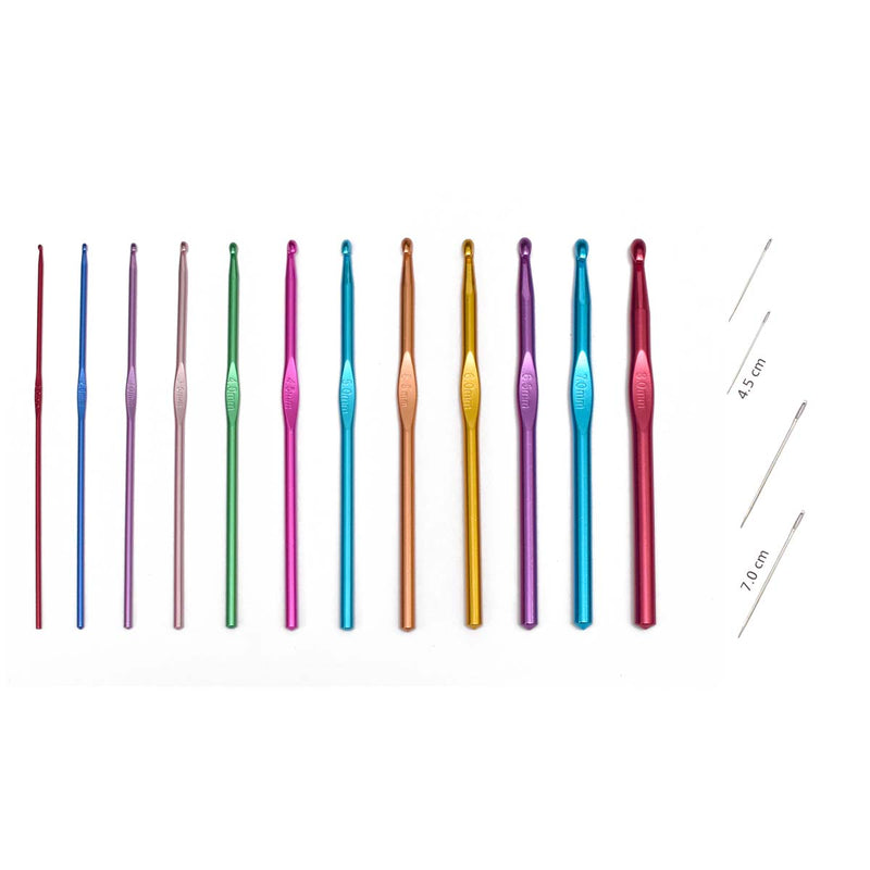 Colorful Slim Crochet UK 14, 12, 11, 9, 8, 7, 6, 5, 4, 3, 2, 0 and Pony 2 Needle 7cm