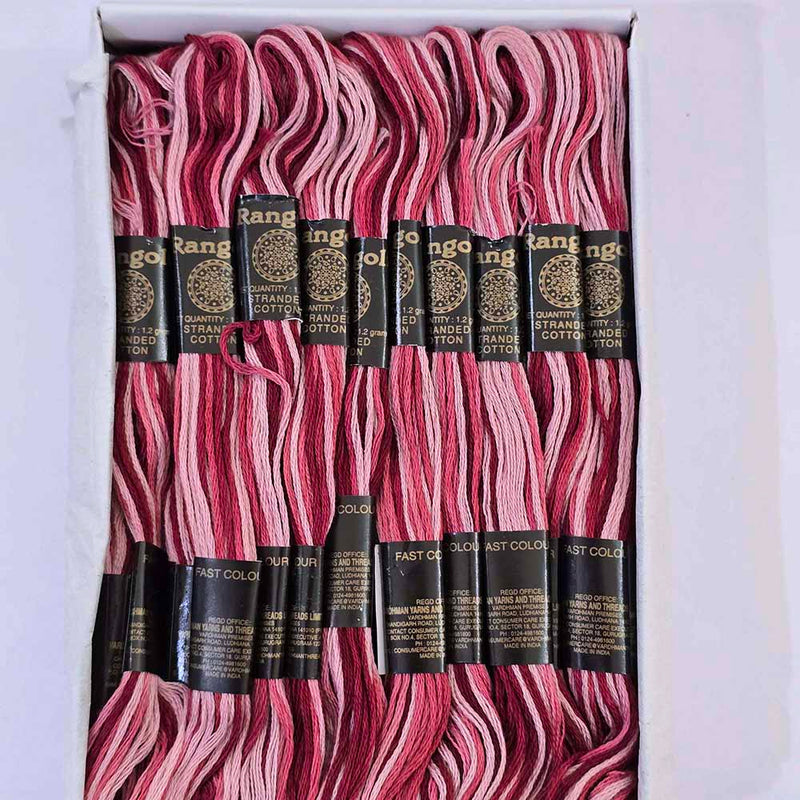 Vardhman Rangoli Embroidery Threads shade no - Multi Strawberry
