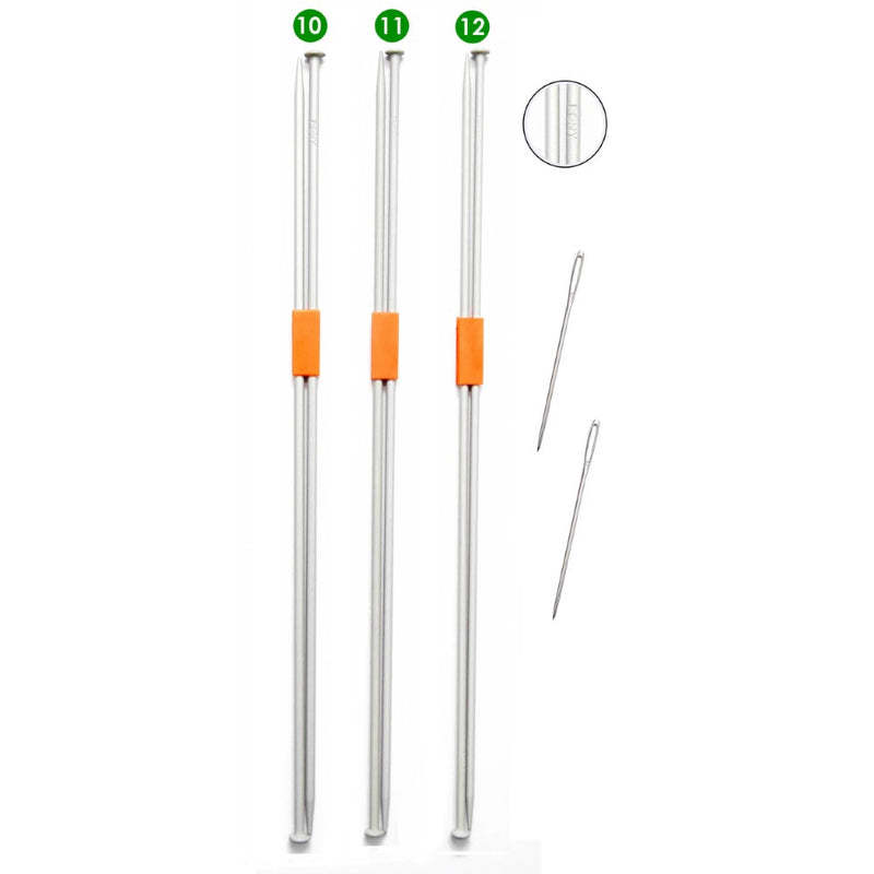 Aluminium Round Head Knitting Needles 10,11 & 12 Size