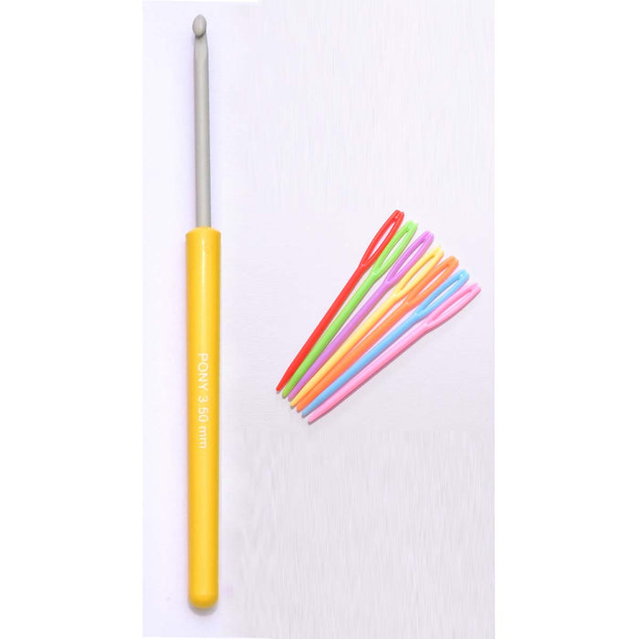 Pony Easy Grip Crochet UK 9 (3.50 mm), Plastic 7 Needles