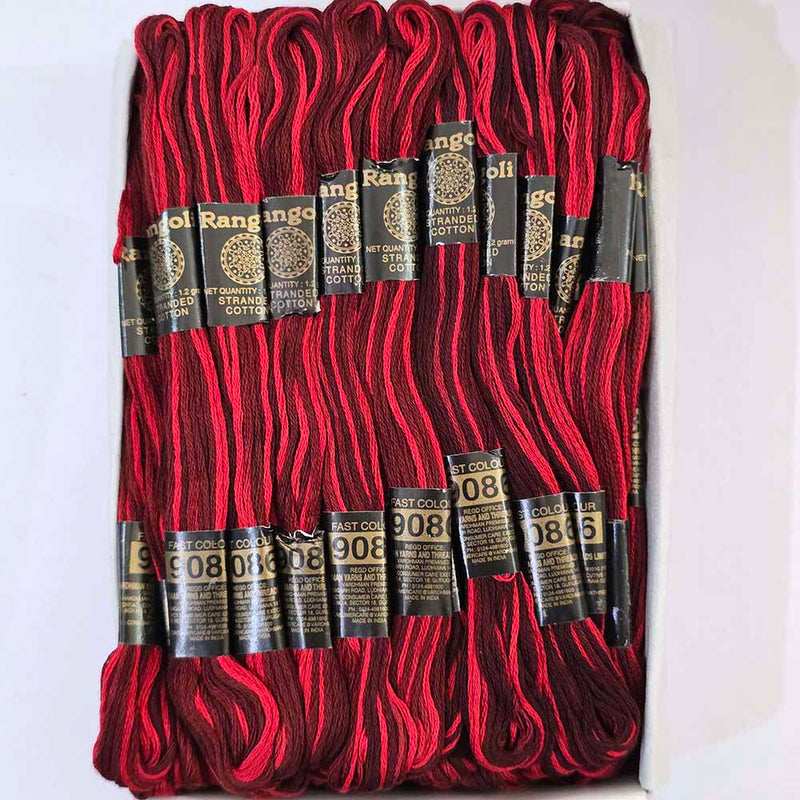 Vardhman Rangoli Embroidery Threads shade no - Redmix