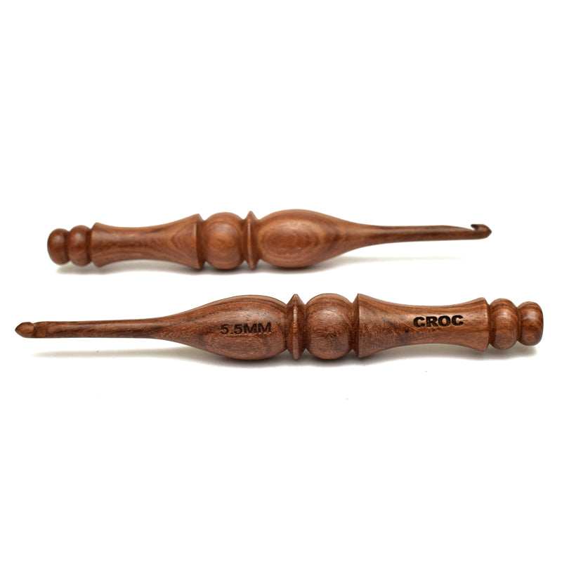 Handcrafted Wooden Crochet Needles Sheesham Wood 5.5mm
