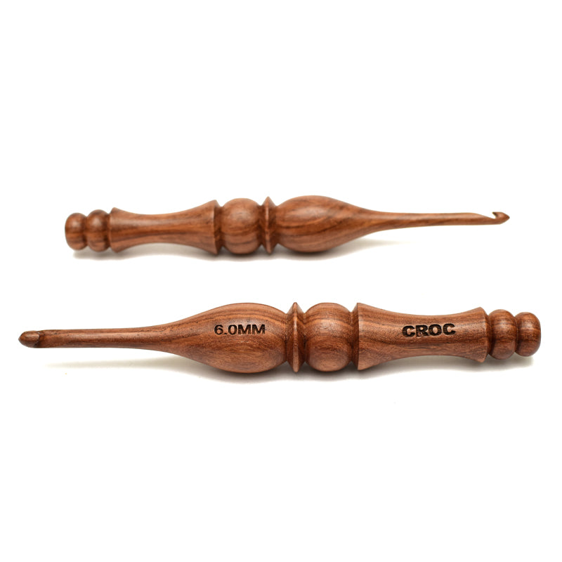Handcrafted Wooden Crochet Needles Sheesham Wood 6mm