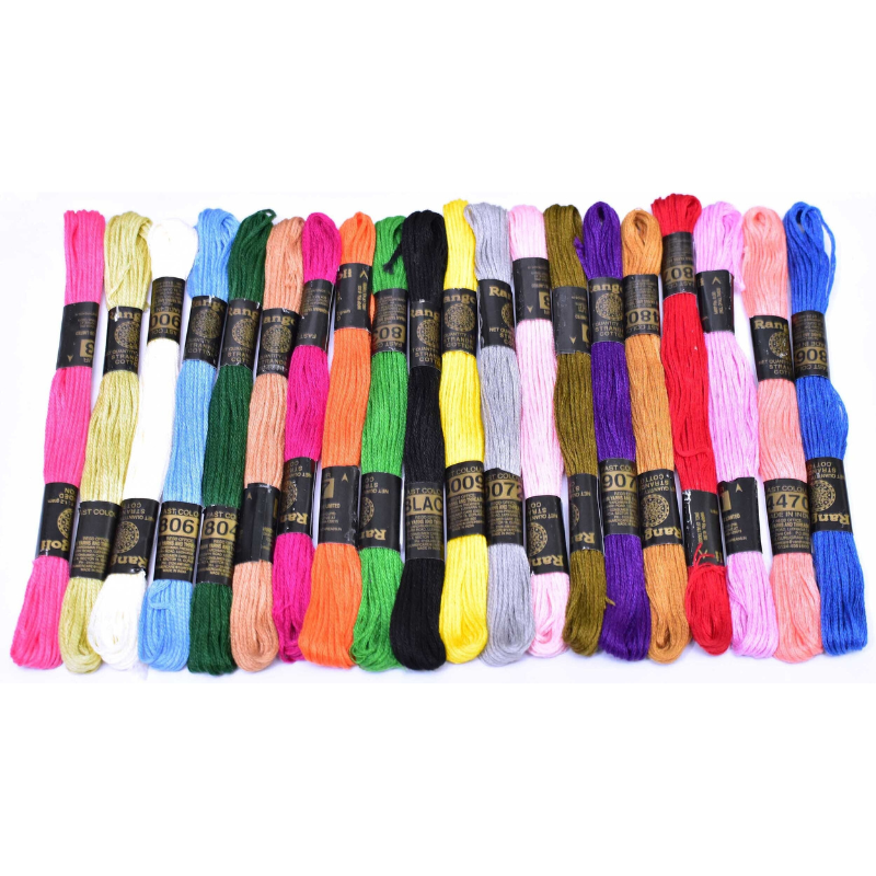Vardhman Embroidery Floss 20 Skeins Embroidery Rainbow Thread (Multicolor)