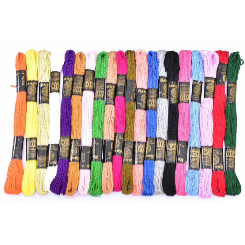 Vardhman Embroidery Floss 20 Skeins Embroidery Rainbow Thread (Multicolor)