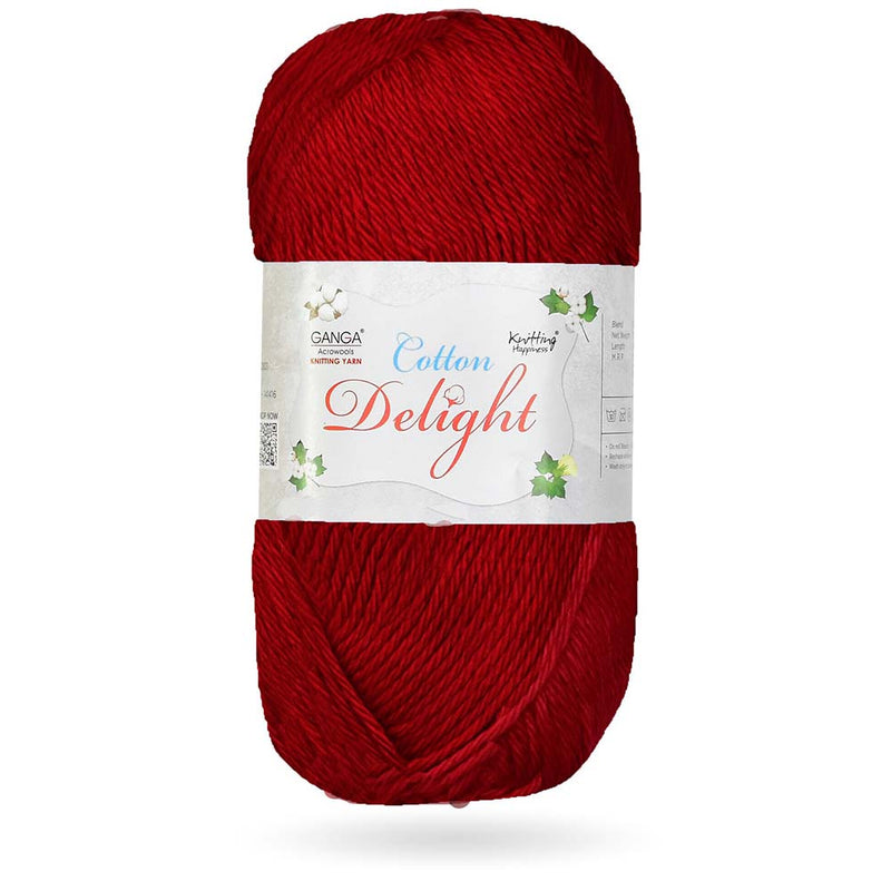 GANGA Cotton Delight 100% Cotton Ball Hand knitting Cotton / Art Craft soft fingering crochet hook yarn, needle knitting yarn thread dyed