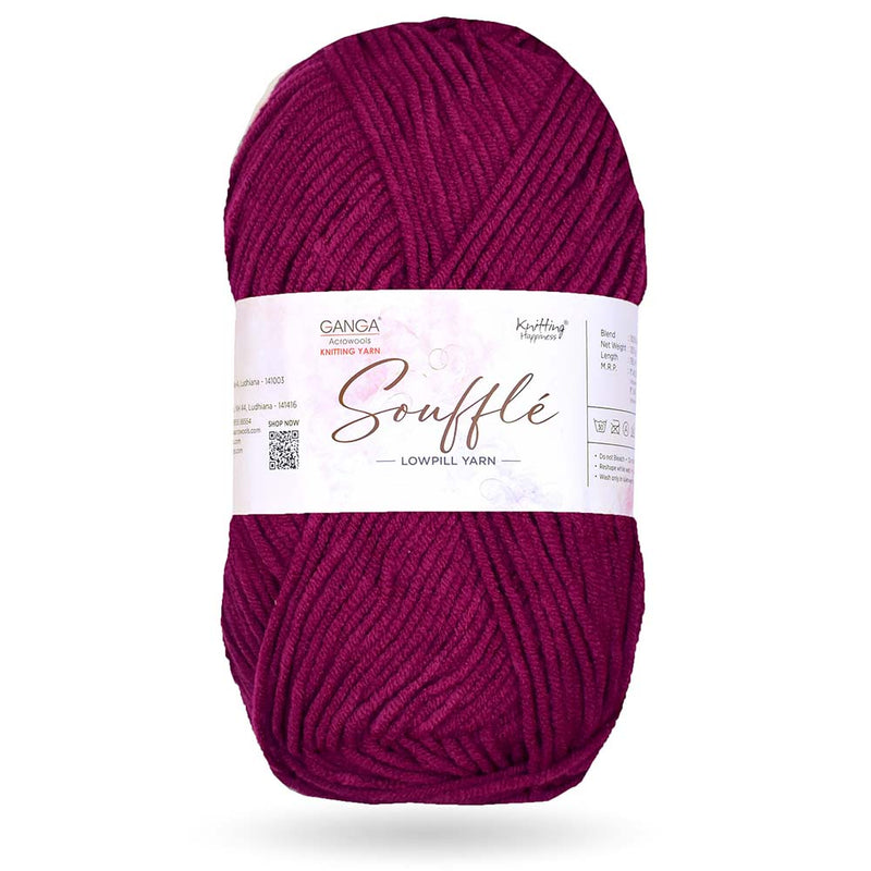 GANGA Knitting Yarn Wool Souffle Best Used with Knitting Needles, Crochet Needles Wool Yarn for Knitting.