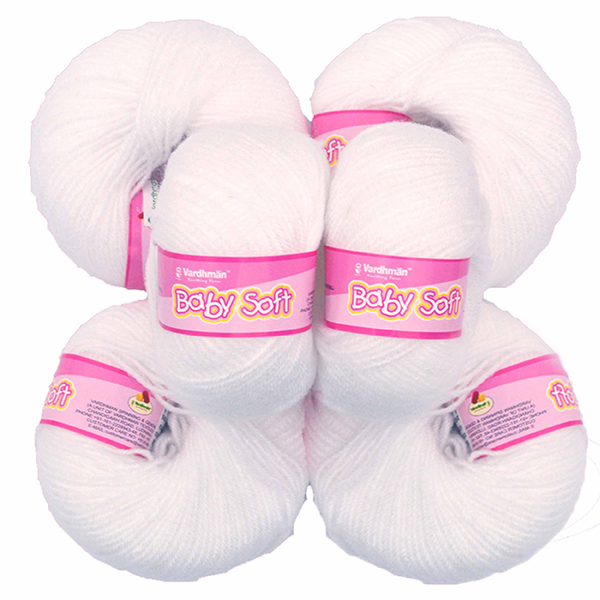 Vardhman Baby Soft Yarn  - Pack of 6 Balls