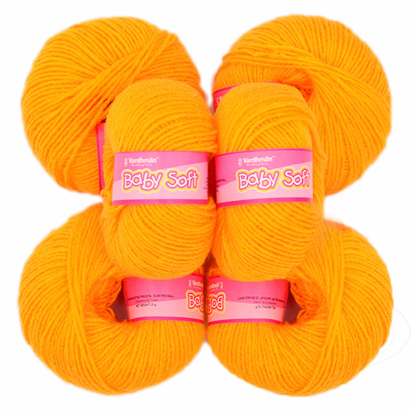 Vardhman Baby Soft Yarn  - Pack of 6 Balls